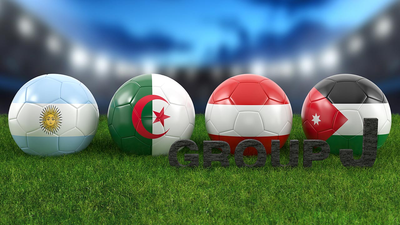 Gruppe J mit Argentinien, Algerien, Österreich und Jordanien